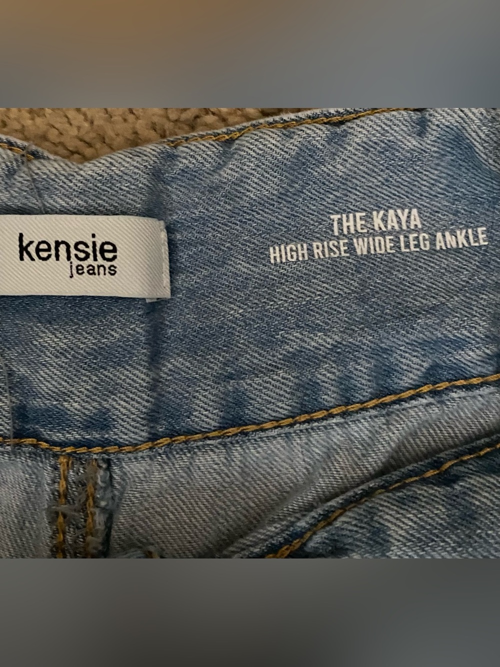 kensie Light Blue High-Rise Wide Leg Ankle Jeans
